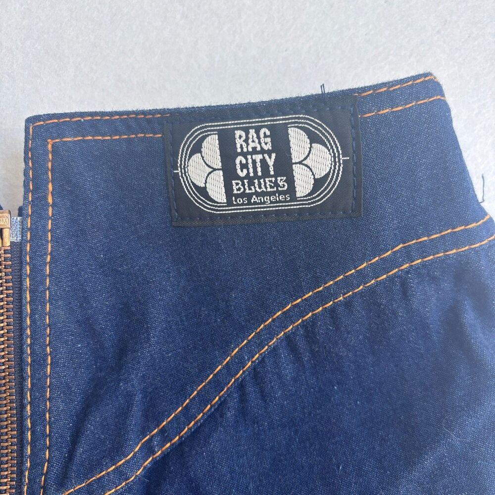VTG Rag City Blues Los Angeles Zip Around Jeans Womens 26x36 USA Made 70s Disco - Picture 8 of 14